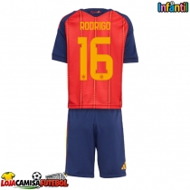 Camisa de Futebol Espanha Rodri Hernandez #16 Equipamento Principal Infantil Mundo 2026 Manga Curta (+ Calças curtas)
